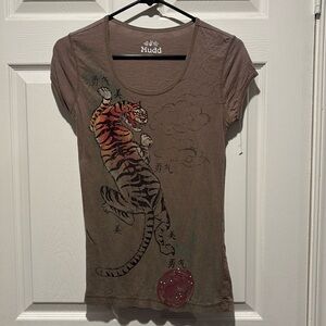 NWOT MUDD Tiger Shirt Size M